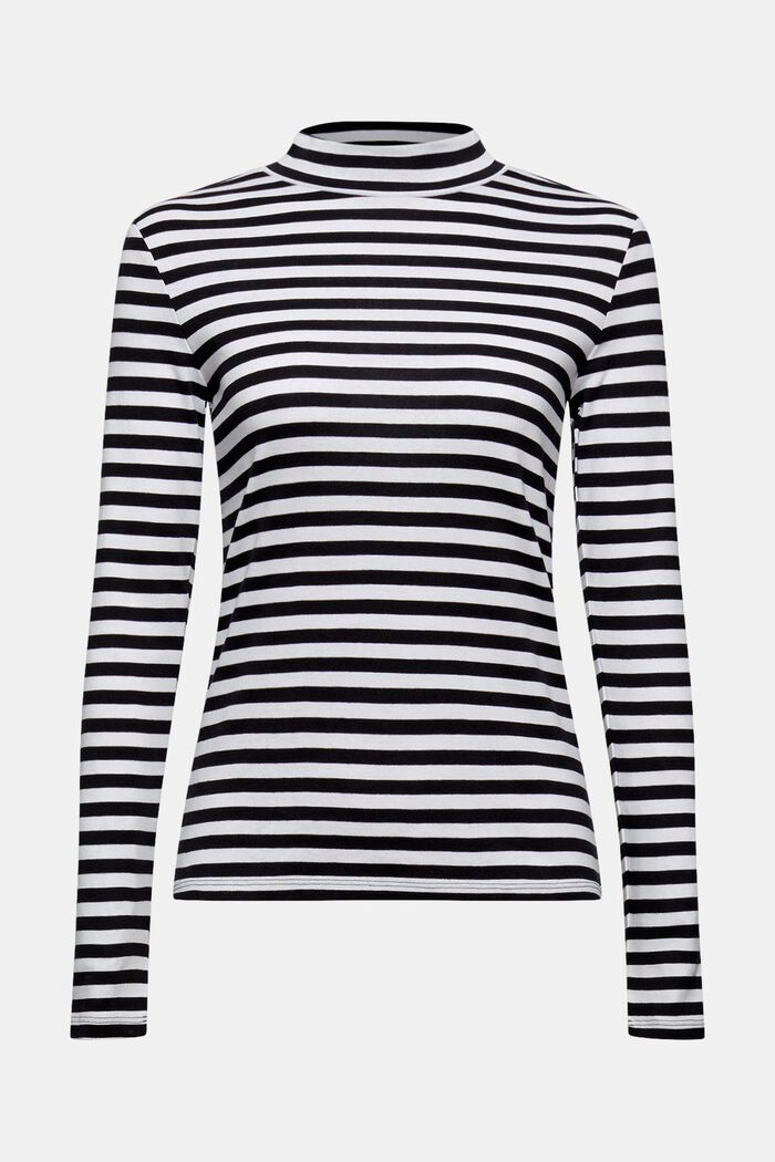 Striped long sleeve top made of 100% organic cotton, BLACK, detail image number 6