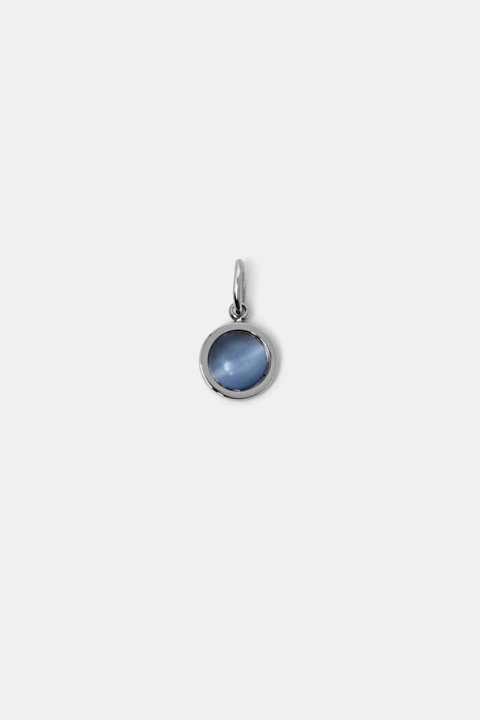 Stainless Steel Gemstone Pendant, SILVER, detail image number 0