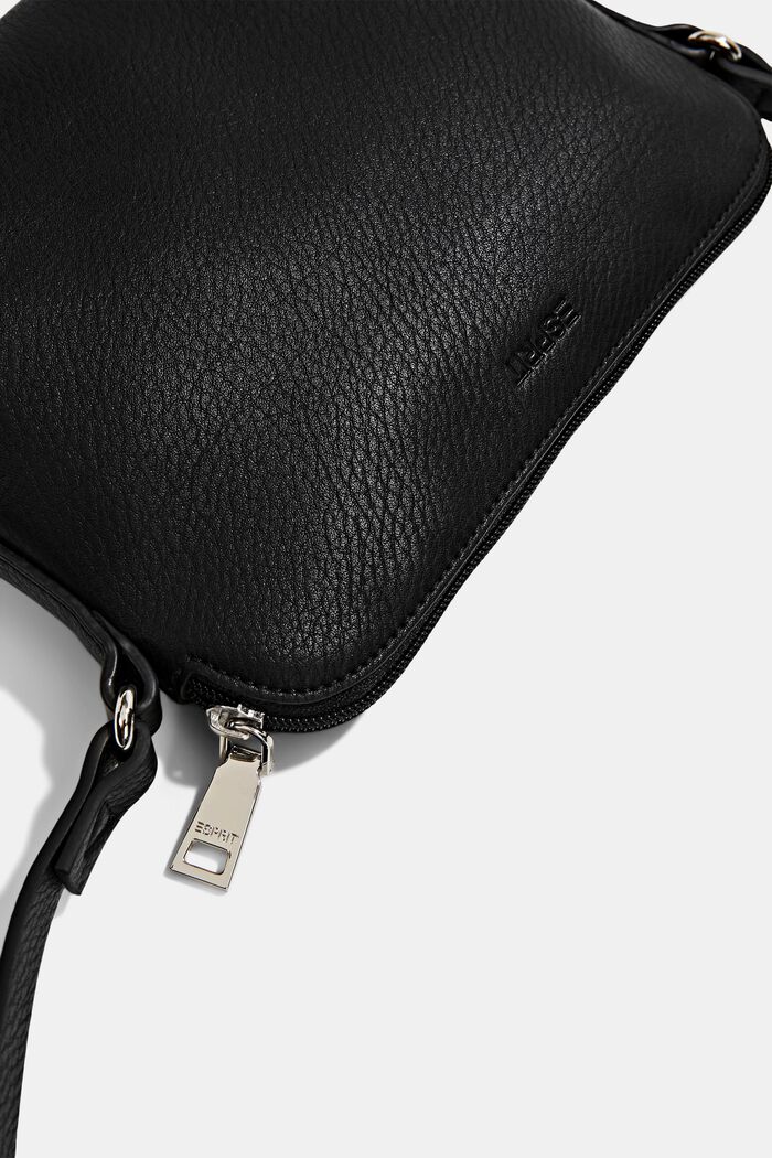 Faux Leather Shoulder Bag, BLACK, detail image number 2