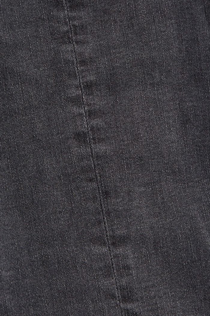 Stretch jeans with a slit, in organic cotton, BLACK DARK WASHED, detail image number 4