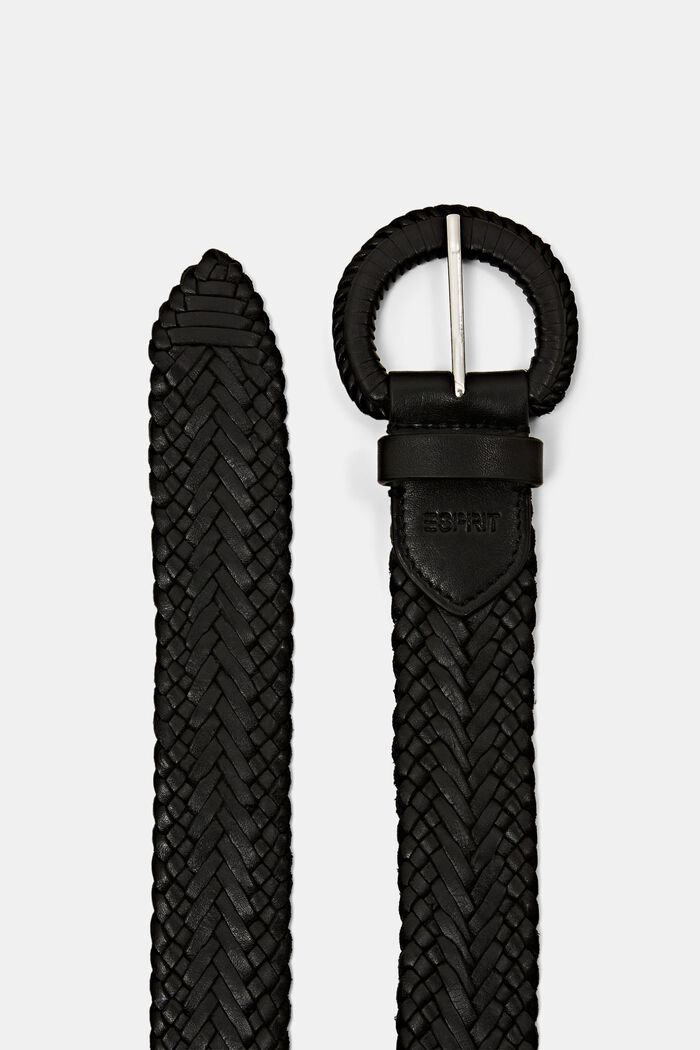 Metallic Leather Belt, BLACK, detail image number 1