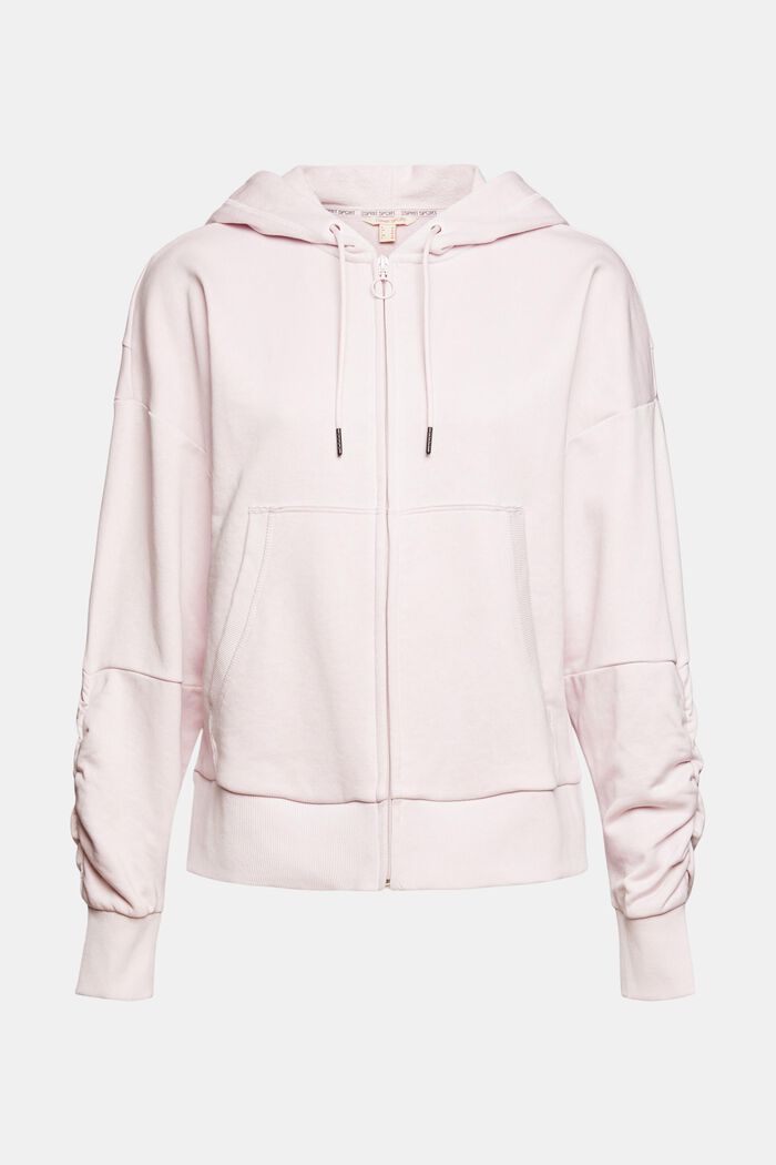 Sweatshirt jacket with a zip, organic cotton blend, LAVENDER, detail image number 5