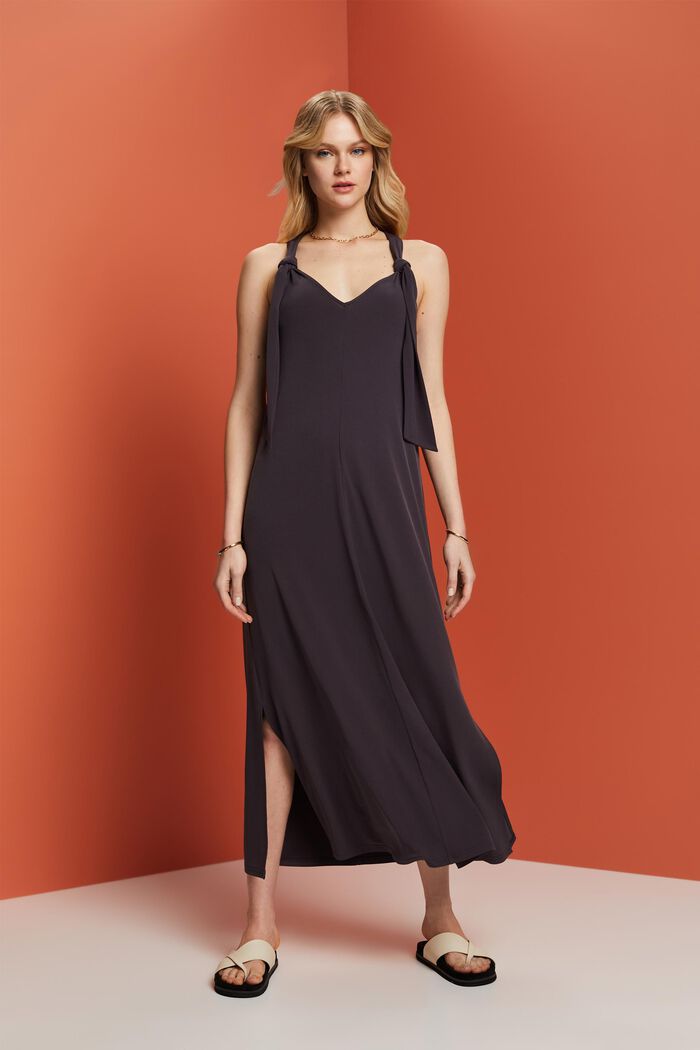 Tie-Knot Maxi Dress, ANTHRACITE, detail image number 4