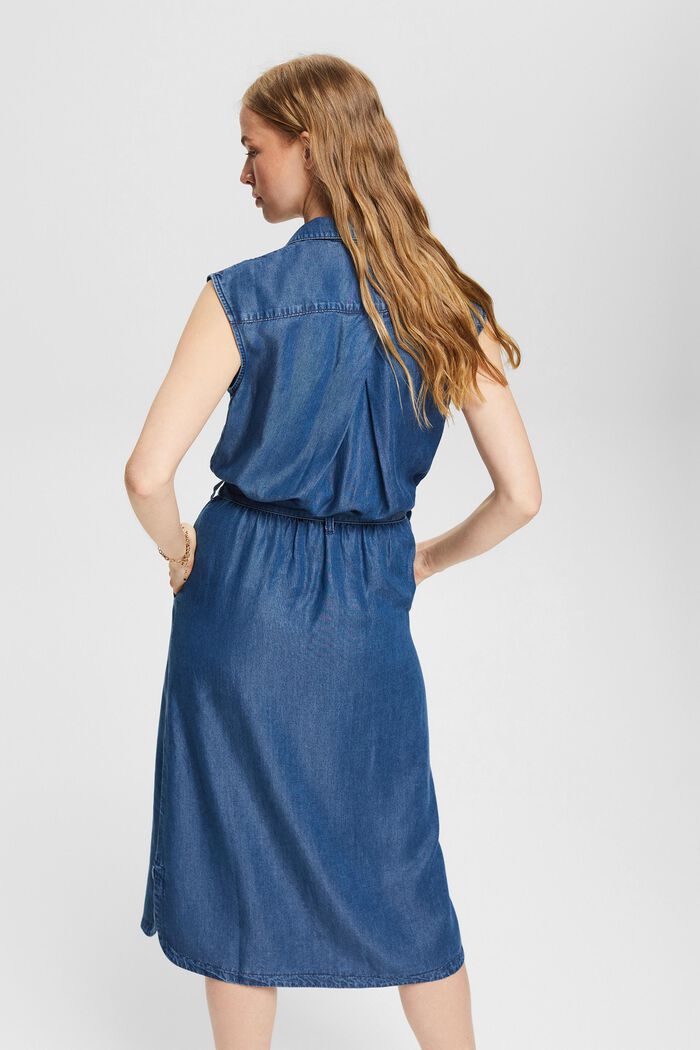 Made of TENCEL™: denim-look dress, BLUE MEDIUM WASHED, detail image number 3