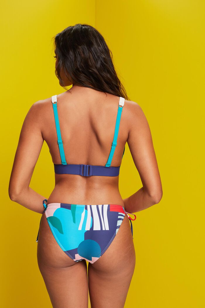 Padded bikini top in colour block design, TEAL GREEN, detail image number 2