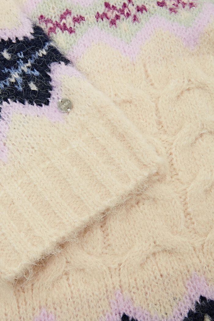 Fair Isle Knit Scarf, ICE, detail image number 1