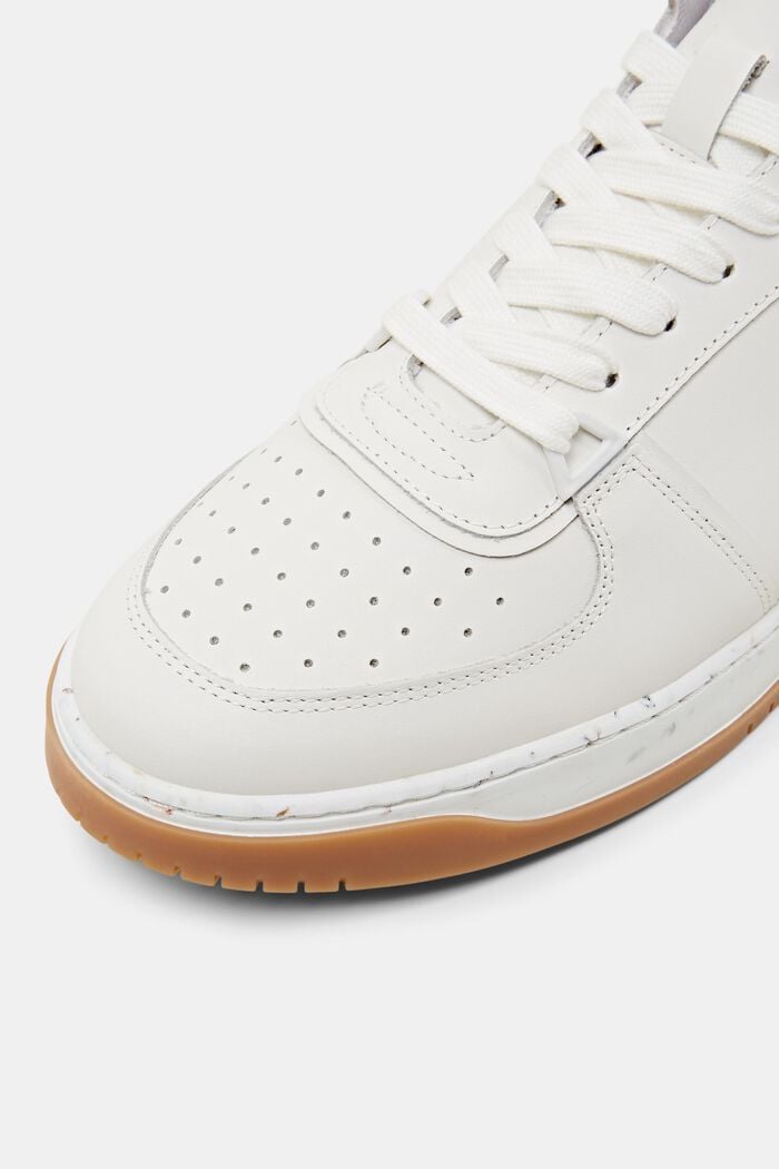 Leather High-Top Sneakers, WHITE, detail image number 3