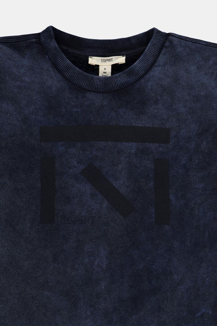 Sweatshirt with artwork print, BLUE DARK WASHED, detail image number 2