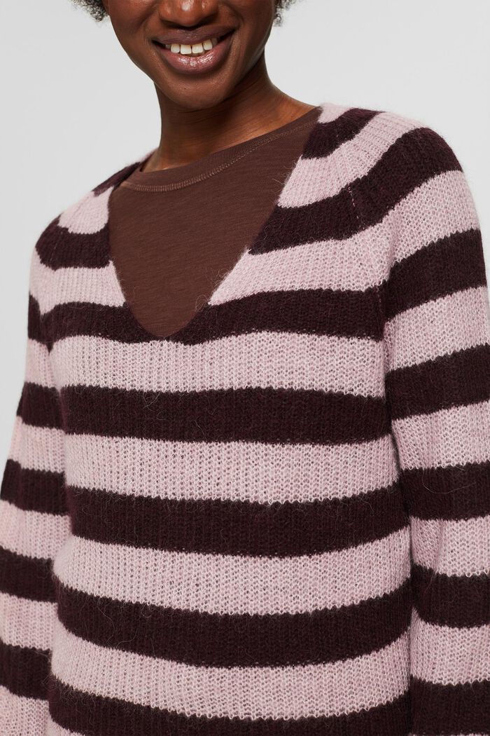 Wool/alpaca blend: V-neck jumper, OLD PINK, detail image number 2