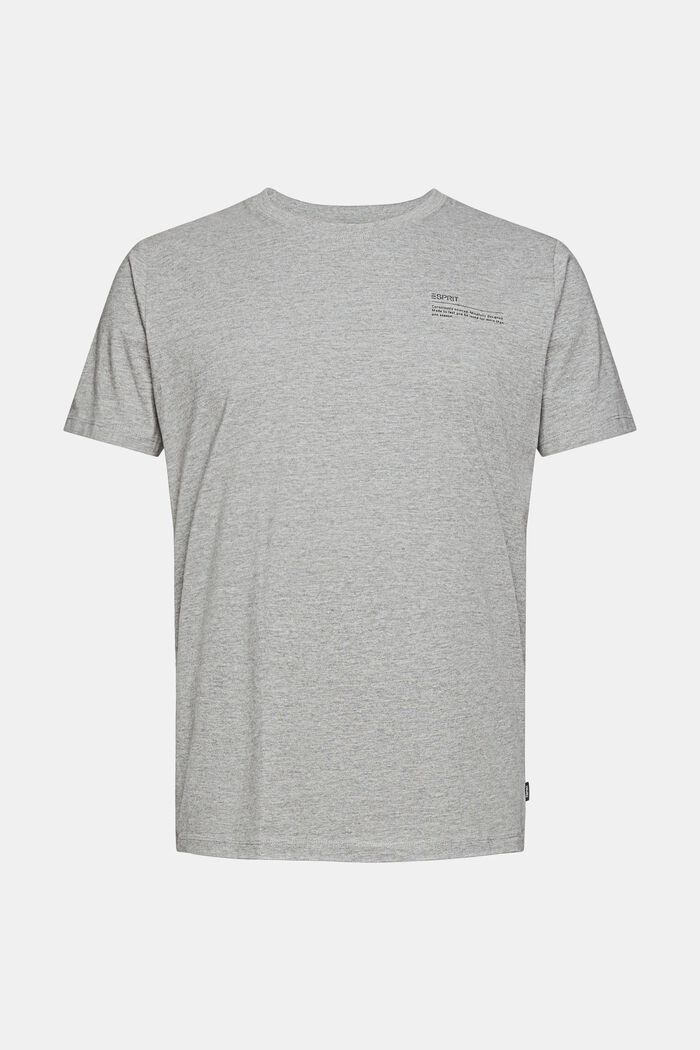 Jersey T-shirt with print, organic cotton blend, MEDIUM GREY, detail image number 5