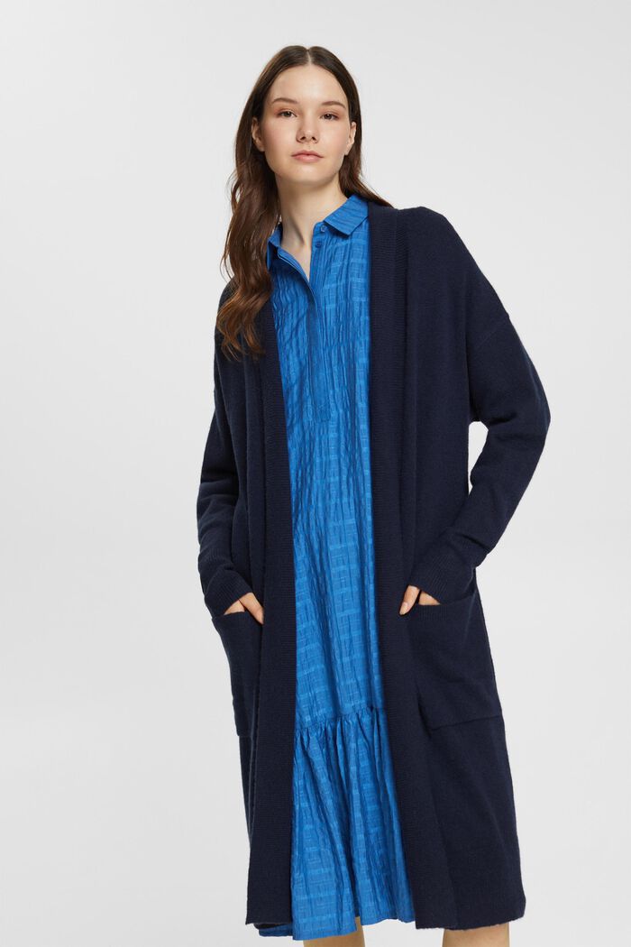 Long wool blend cardigan