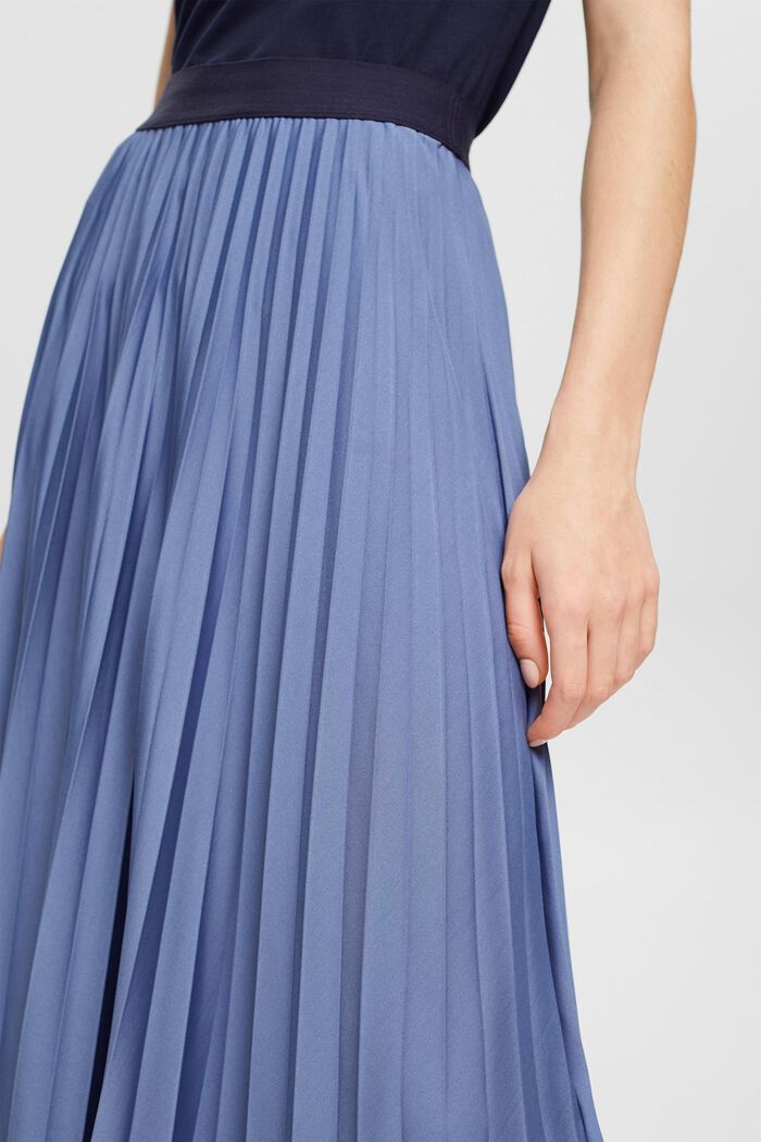 Pleated skirt with elasticated waistband, BLUE LAVENDER, detail image number 4