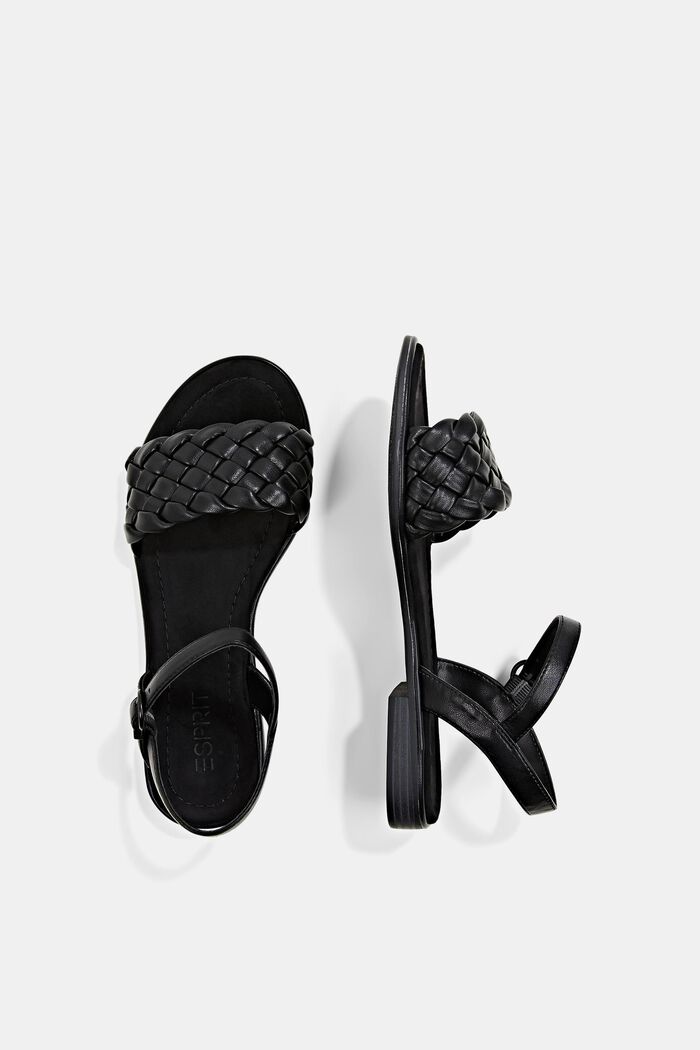 Sandals with braided straps, BLACK, detail image number 1