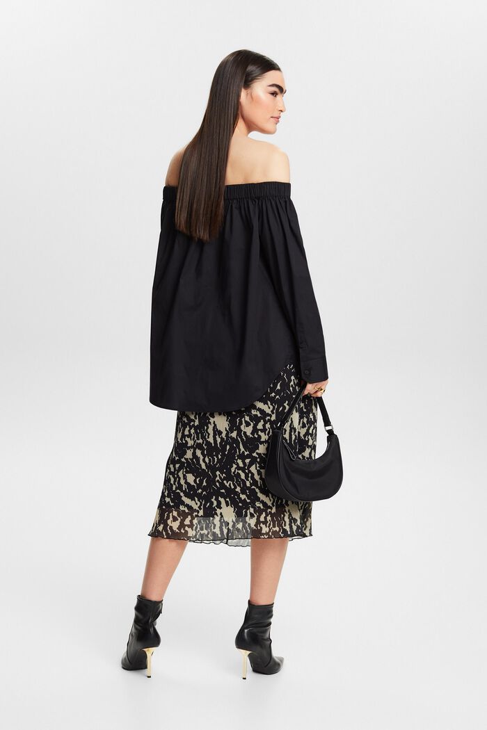 Printed Mesh Midi Skirt, BLACK, detail image number 2