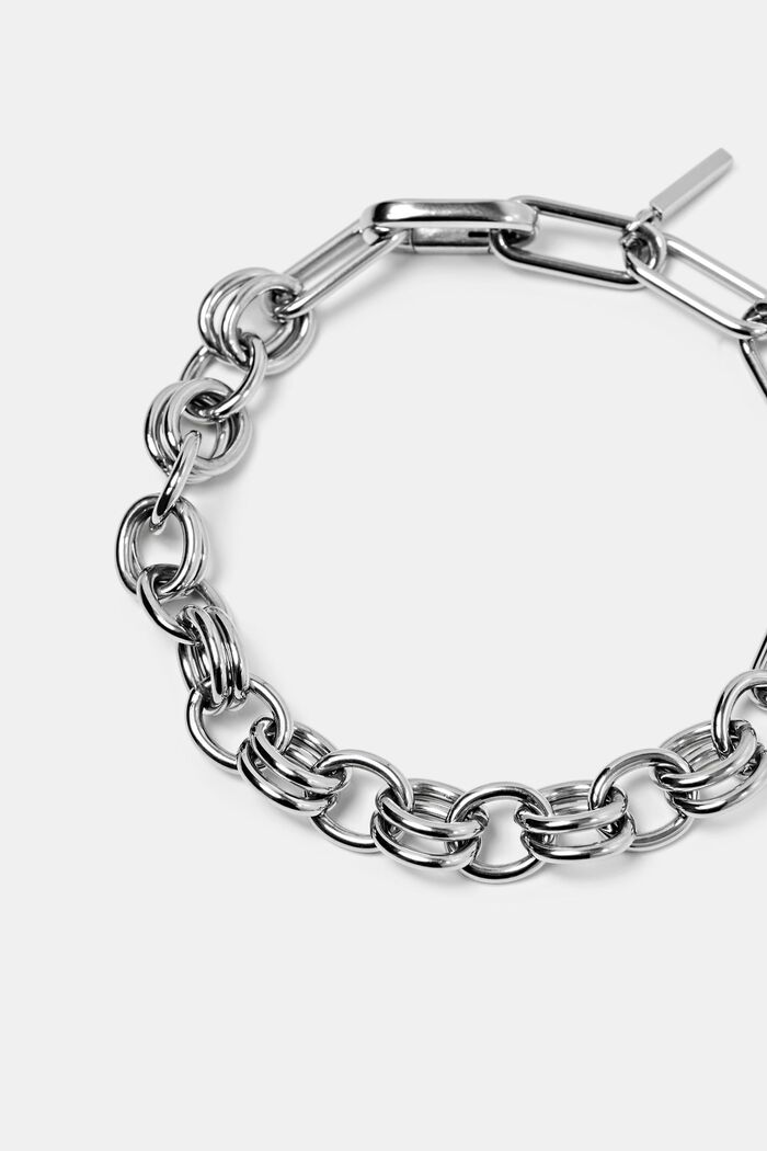 Link Stainless Steel Bracelet, SILVER, detail image number 1
