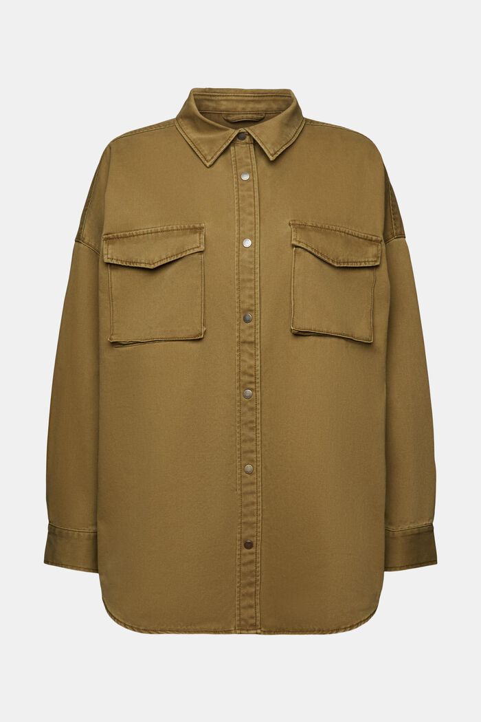 Long-Sleeve Shirt Blouse, KHAKI GREEN, detail image number 8