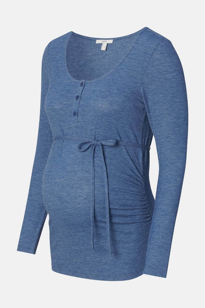 MATERNITY Henley Long Sleeve Top, ROYAL BLUE, detail image number 4