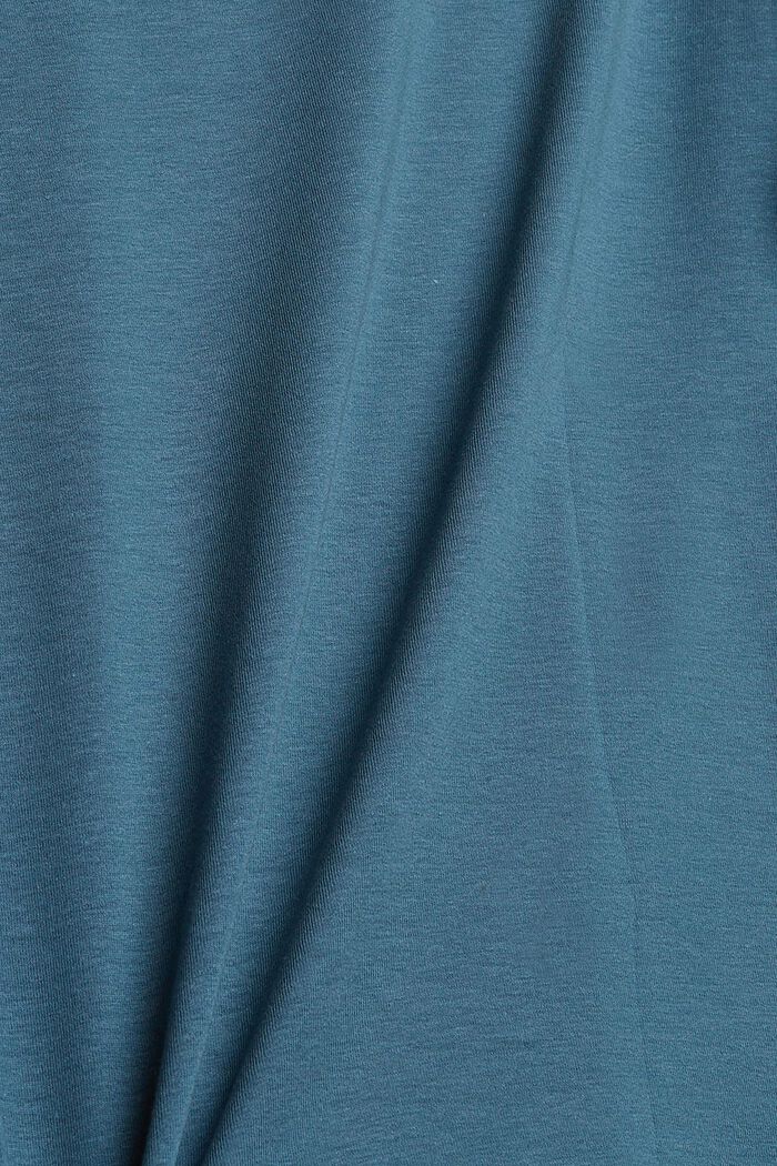 Made of TENCEL™: lace-trimmed, long sleeve top, PETROL BLUE, detail image number 4