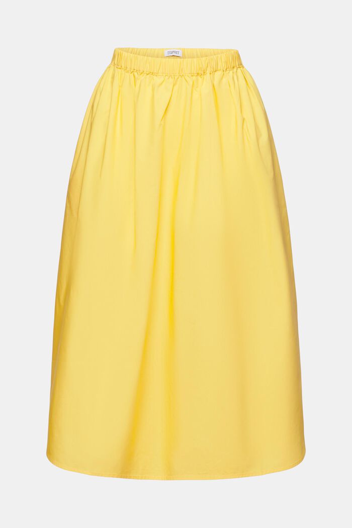 Poplin Midi Skirt, SUNFLOWER YELLOW, detail image number 6