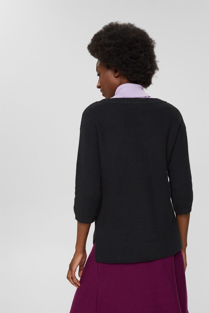 Basic jumper in 100% cotton, BLACK, detail image number 3