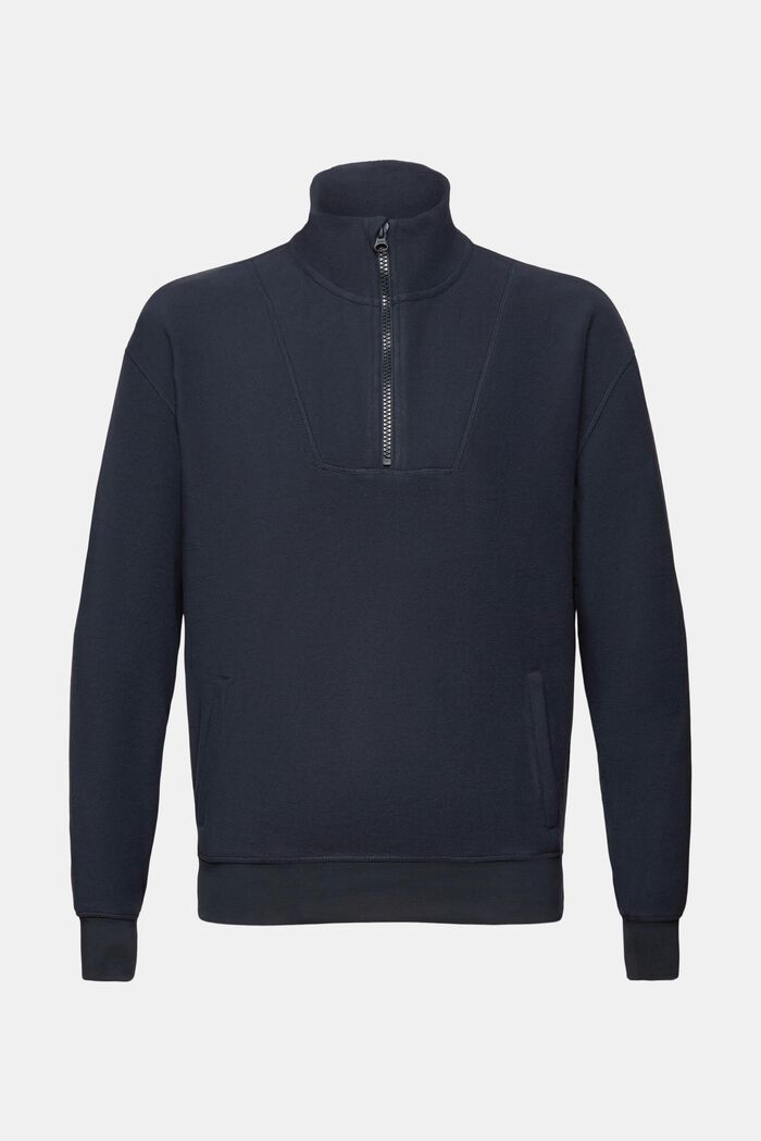 Fleece Half Zip Sweatshirt, PETROL BLUE, detail image number 6