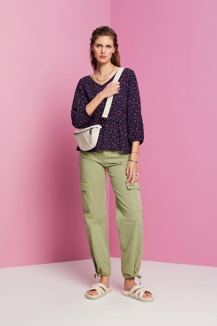 Peplum blouse, NAVY, detail image number 1