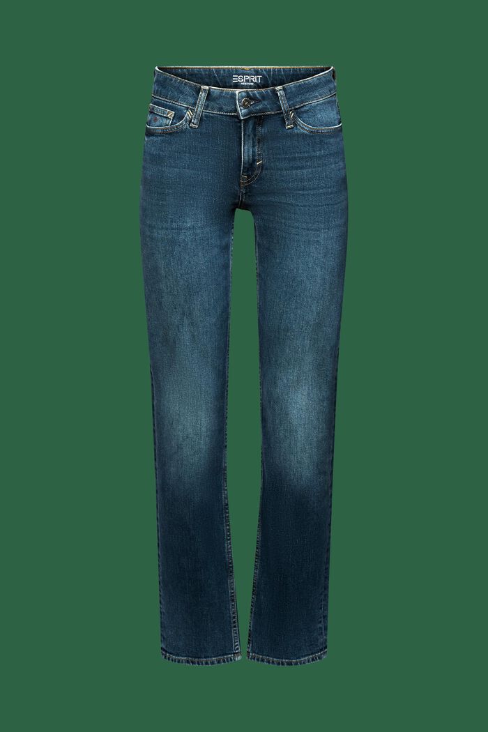 Straight Mid-Rise Jeans, BLUE MEDIUM WASHED, detail image number 6
