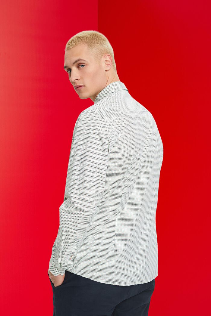 Slim fit shirt with all-over pattern, WHITE, detail image number 3