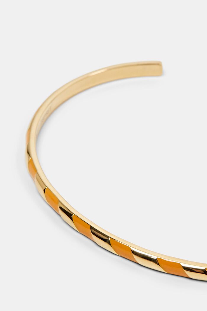 Two-Tone Stainless Steel Bangle, ORANGE, detail image number 1