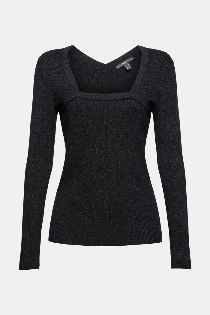 Glittery sweatshirt with LENZING™ ECOVERO™, BLACK, detail image number 6