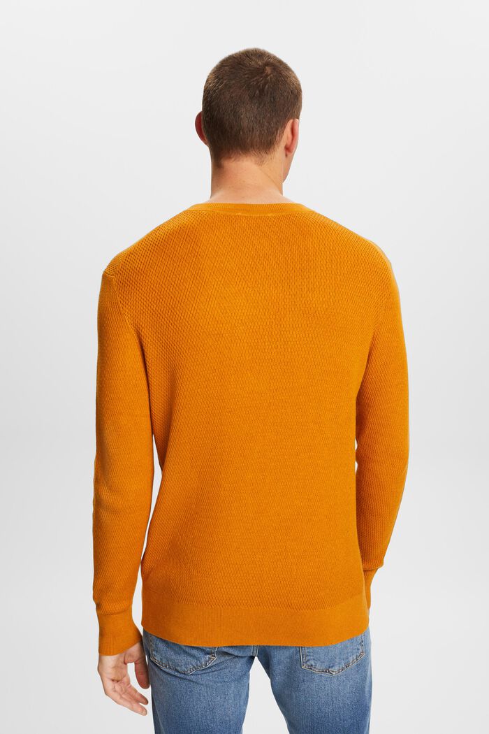 Structured Knit Crewneck Sweater, HONEY YELLOW, detail image number 4