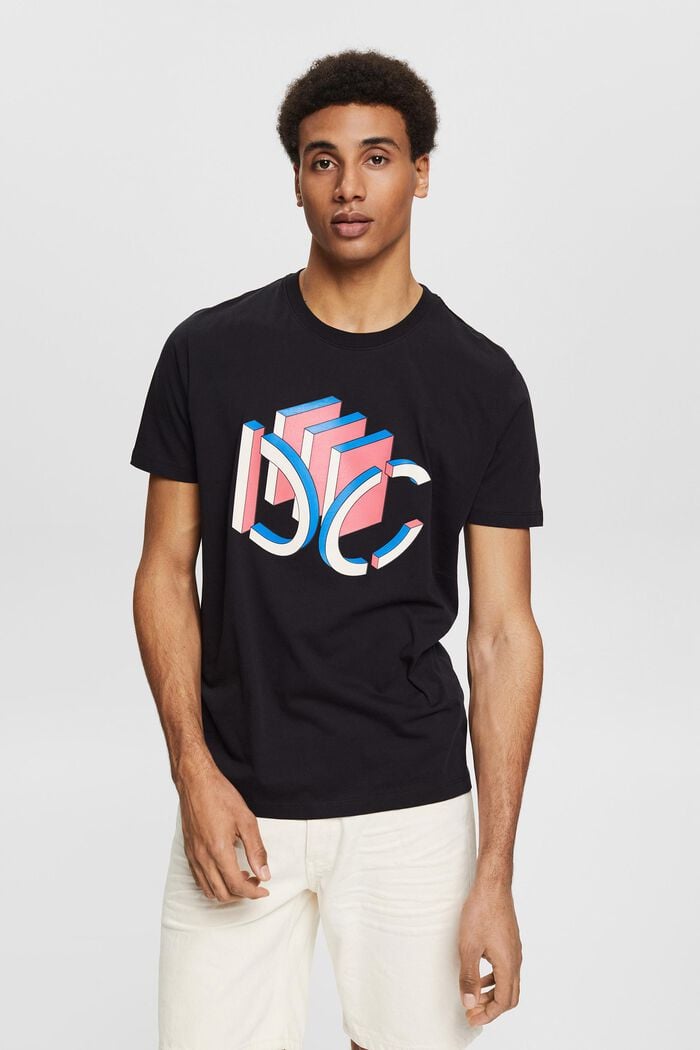 Jersey T-shirt with a graphic 3D logo print