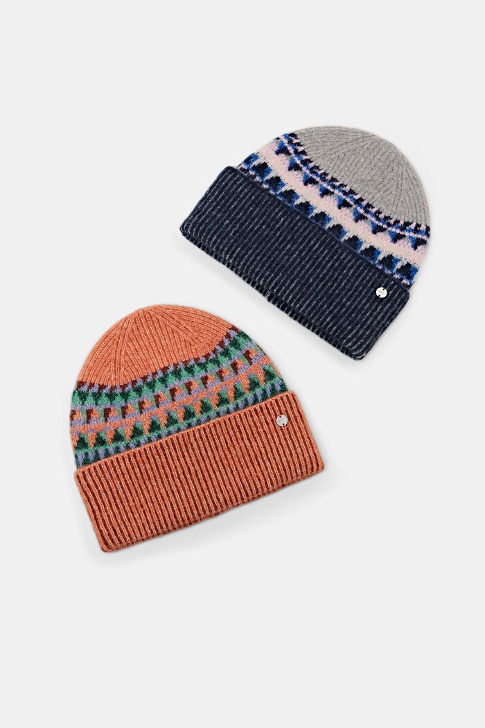 Ribbed Graphic Beanie, GOLDEN ORANGE, detail image number 3