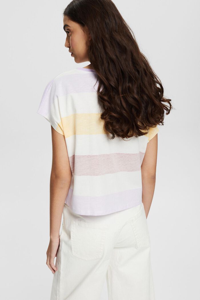 T-shirt with a faded striped pattern, LAVENDER, detail image number 3