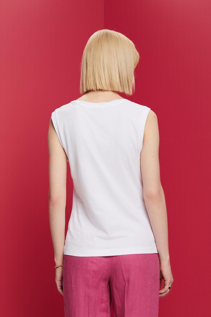 Twisted neck tank top, WHITE, detail image number 3