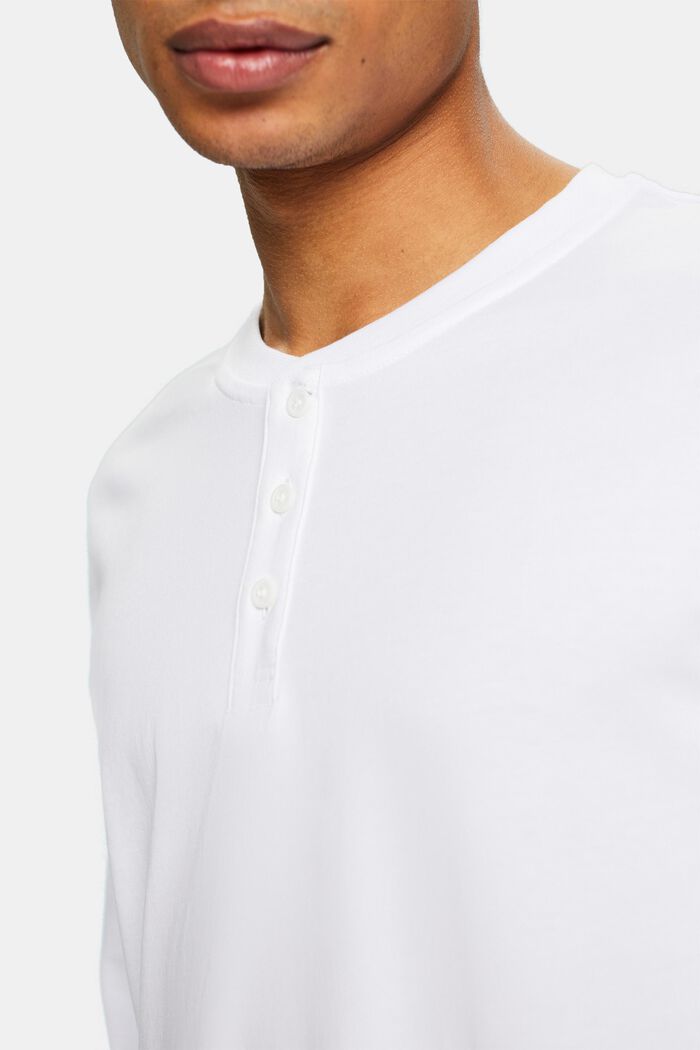 Jersey Henley Top, WHITE, detail image number 3