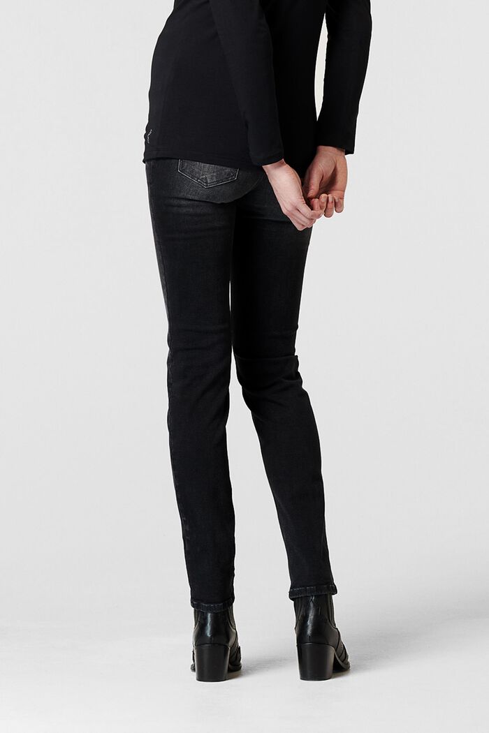 Stretch jeans with an over-bump waistband, organic cotton, GREY DENIM, detail image number 1