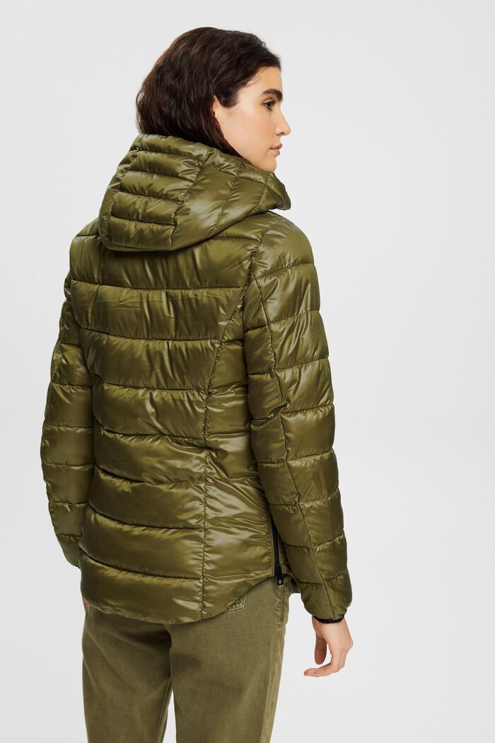 Quilted jacket with detachable hood, DARK KHAKI, detail image number 3