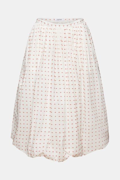 Textured Bubble Hem Midi Skirt