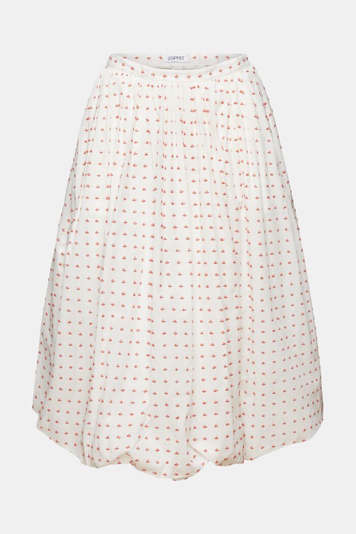 Textured Bubble Hem Midi Skirt, WHITE, detail image number 5