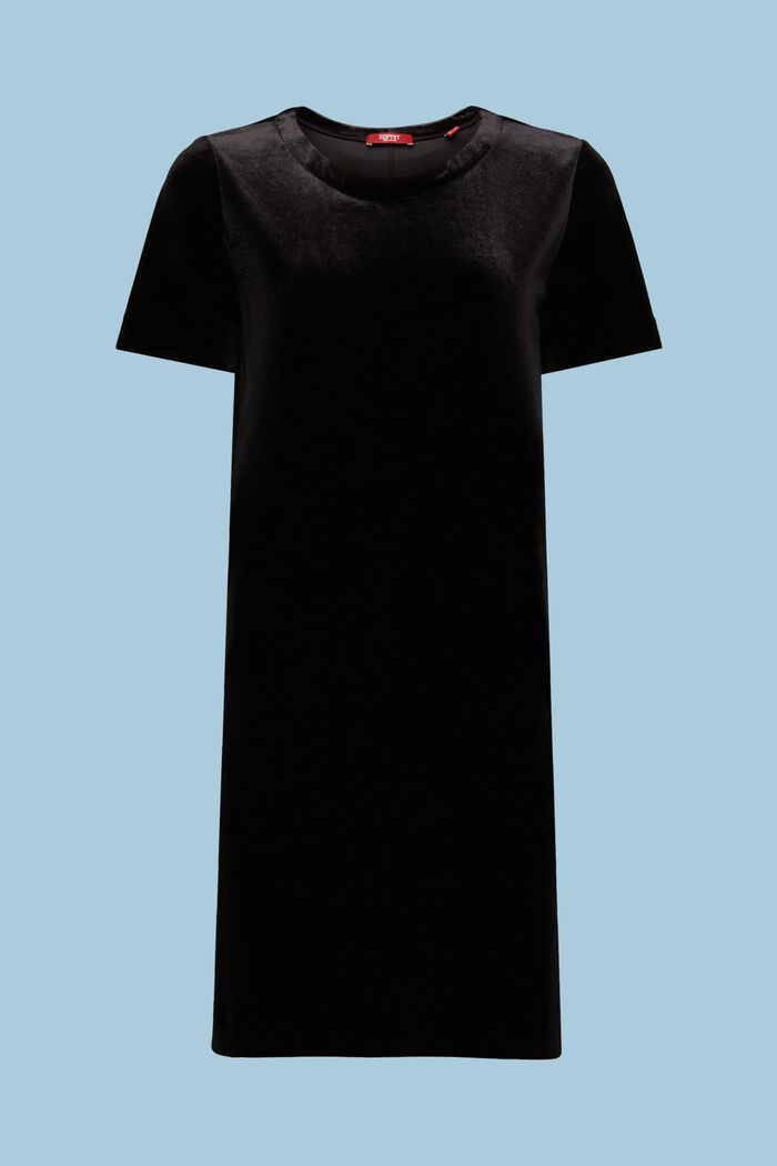 Short Sleeve Velvet Midi Dress, BLACK, detail image number 6