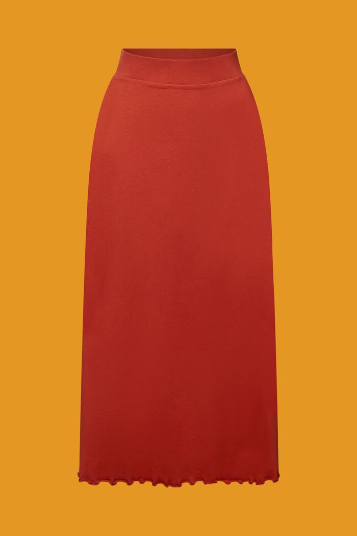 Jersey midi skirt, sustainable cotton, TERRACOTTA, detail image number 6