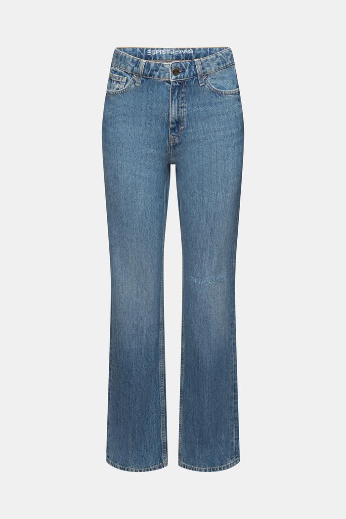 High-Rise Retro Straight Jeans, BLUE MEDIUM WASHED, detail image number 7