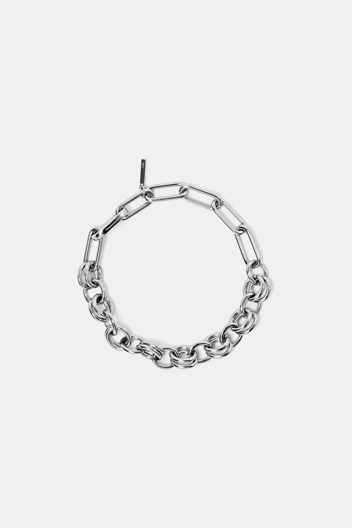 Link Stainless Steel Bracelet, SILVER, detail image number 0