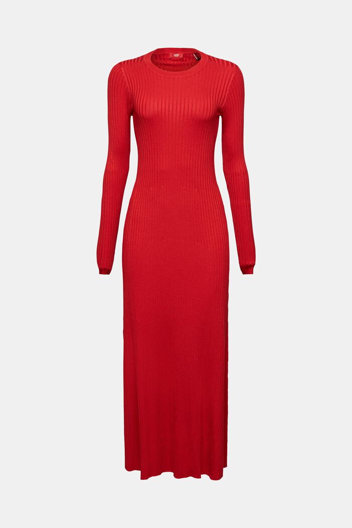 Rib-Knit Maxi Dress, DARK RED, detail image number 8