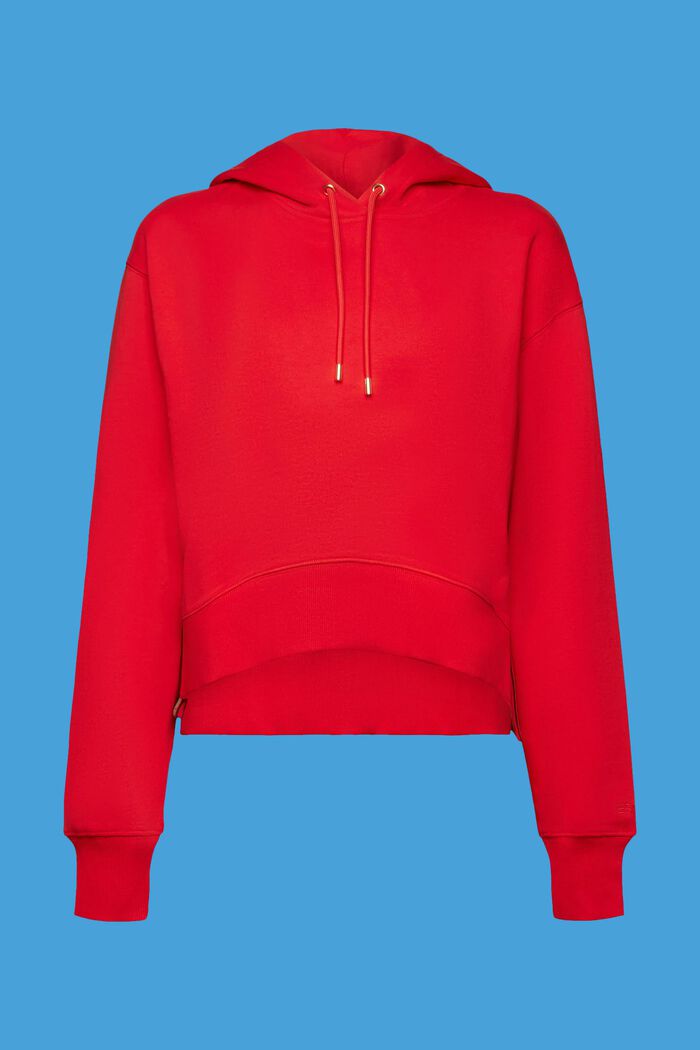 Cropped hoodie, 100% cotton, RED, detail image number 5