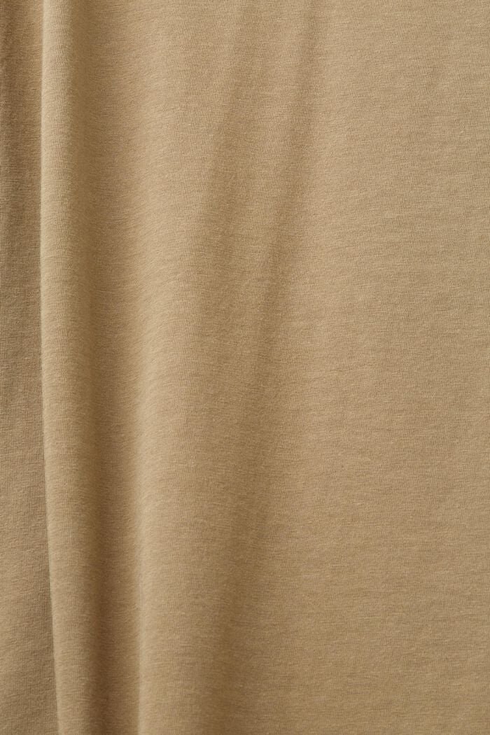 Jersey crewneck t-shirt, 100% cotton, KHAKI GREEN, detail image number 5