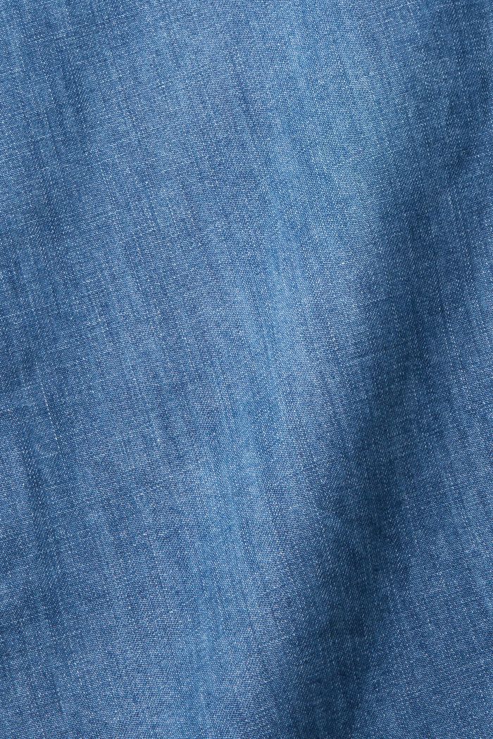 With hemp: denim blouse, BLUE MEDIUM WASHED, detail image number 1