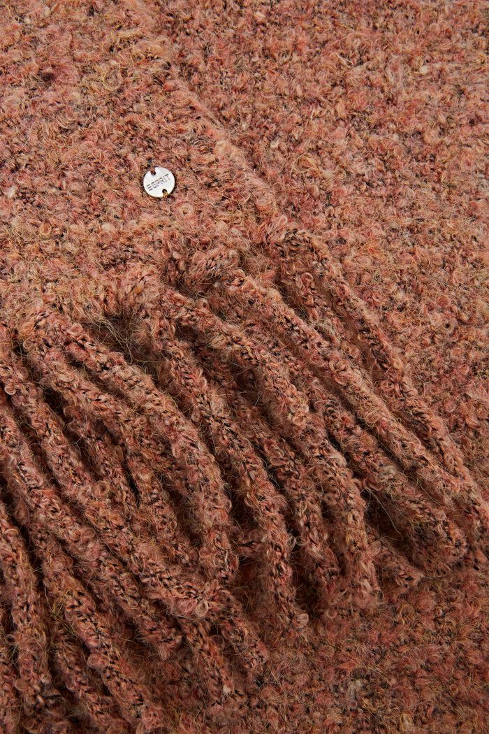 Confetti Fringed Bouclé Scarf, PEACH, detail image number 1