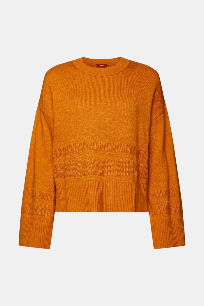 Boxy Crewneck Sweater, HONEY YELLOW, detail image number 6
